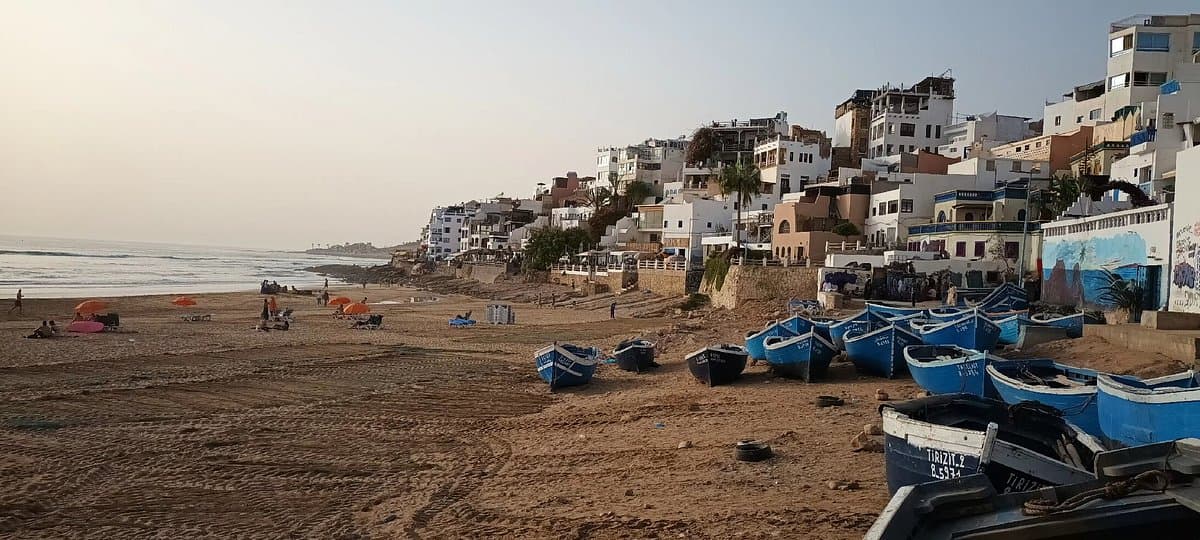 Taghazout beach, Atlantic coastline and private airport transfer destination