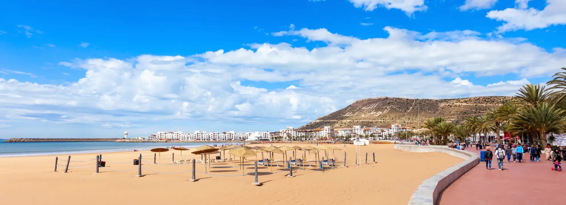 Panoramic view of Agadir, its Atlantic coastline and resort district